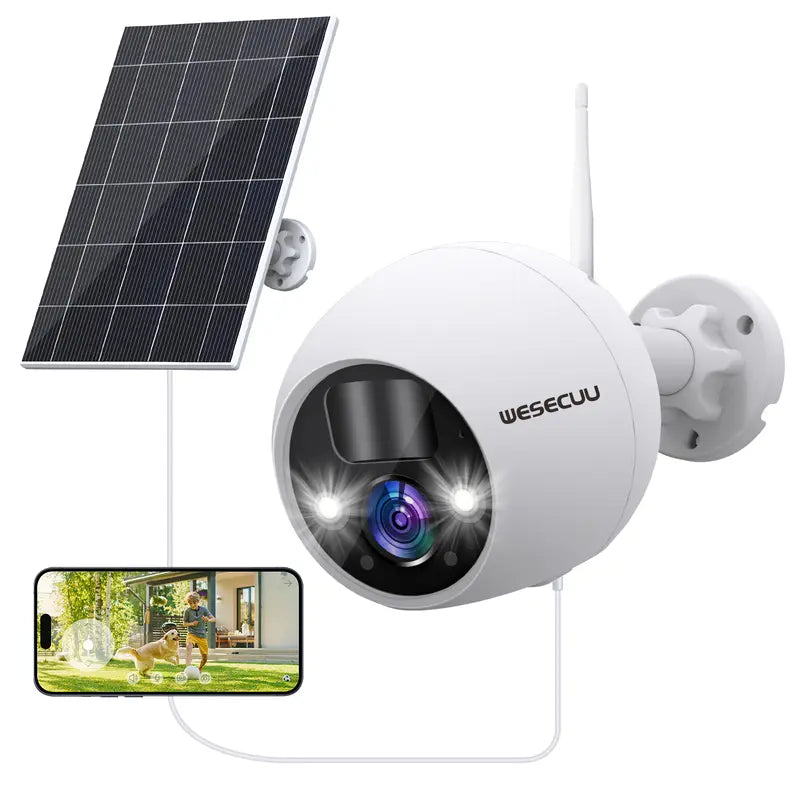 【Time-Limited Offer】Outdoor/Indoor Wireless Solar 4MP Wifi Home Security Camera, Tracking Alarm / HD Night Vision / Two-Way Talk / Person Detection / Record and Playback, Waterproof Lens with Power Supply Camera, Applications: Garden, Home, Garages, Pets