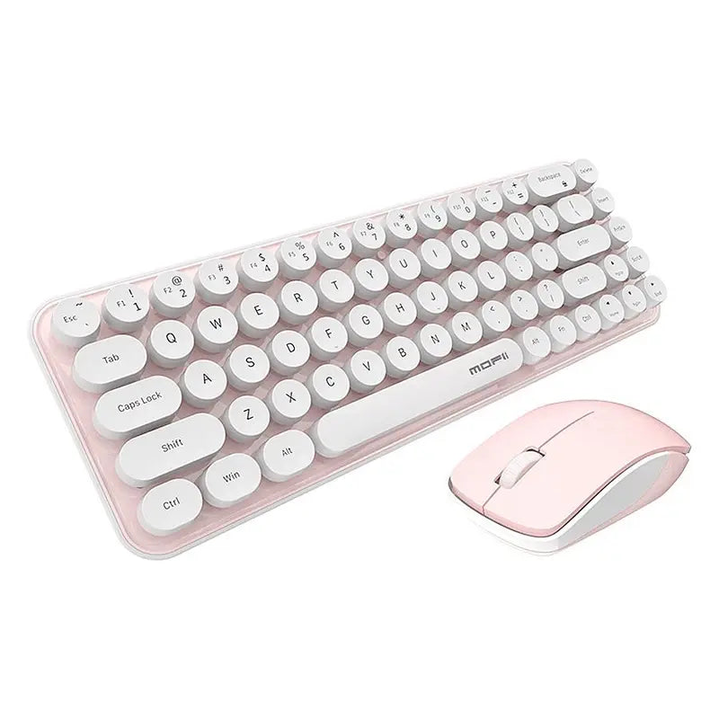 Mofii Chic Wireless Keyboard & Mouse Set, 2.4Ghz Connectivity round Keys Keyboard & Mouse Set, Perfect Gift for Students Office Worker, Keyboards & Mice Accessories, Gaming Accessories