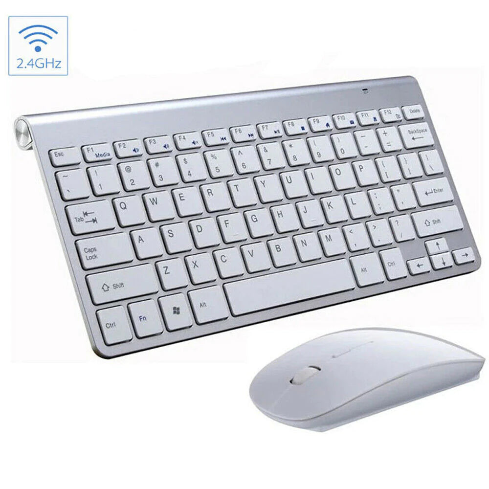 Mini Wireless Keyboard and Mouse Set Waterproof 2.4G for Mac Apple PC Computer