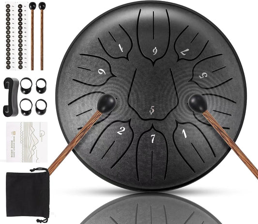 Steel Tongue Drum 11 Note 6 Inches D-Key Tank Drum Handpan Drum Panda Balmy D...