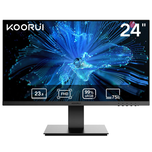 24" 1080P Computer Monitor, Frameless, HDMI+VGA, 75 X 75 Mm VESA, Tilt, Black, 24N1A