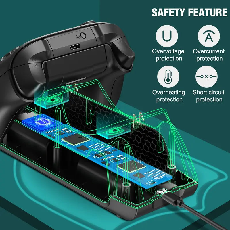 ESYWEN Charging Dock Station for Xbox Series X/Xbox Series S Controller Charger with 2Pcs 1800Mah Battery Pack for Xbox One X/S/Elite