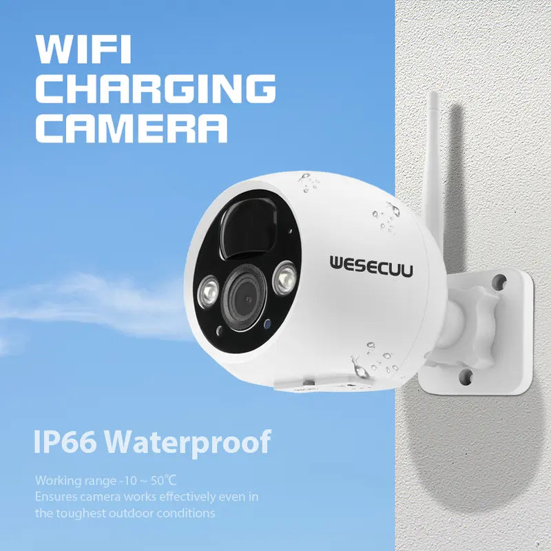 【Time-Limited Offer】Outdoor/Indoor Wireless Solar 4MP Wifi Home Security Camera, Tracking Alarm / HD Night Vision / Two-Way Talk / Person Detection / Record and Playback, Waterproof Lens with Power Supply Camera, Applications: Garden, Home, Garages, Pets