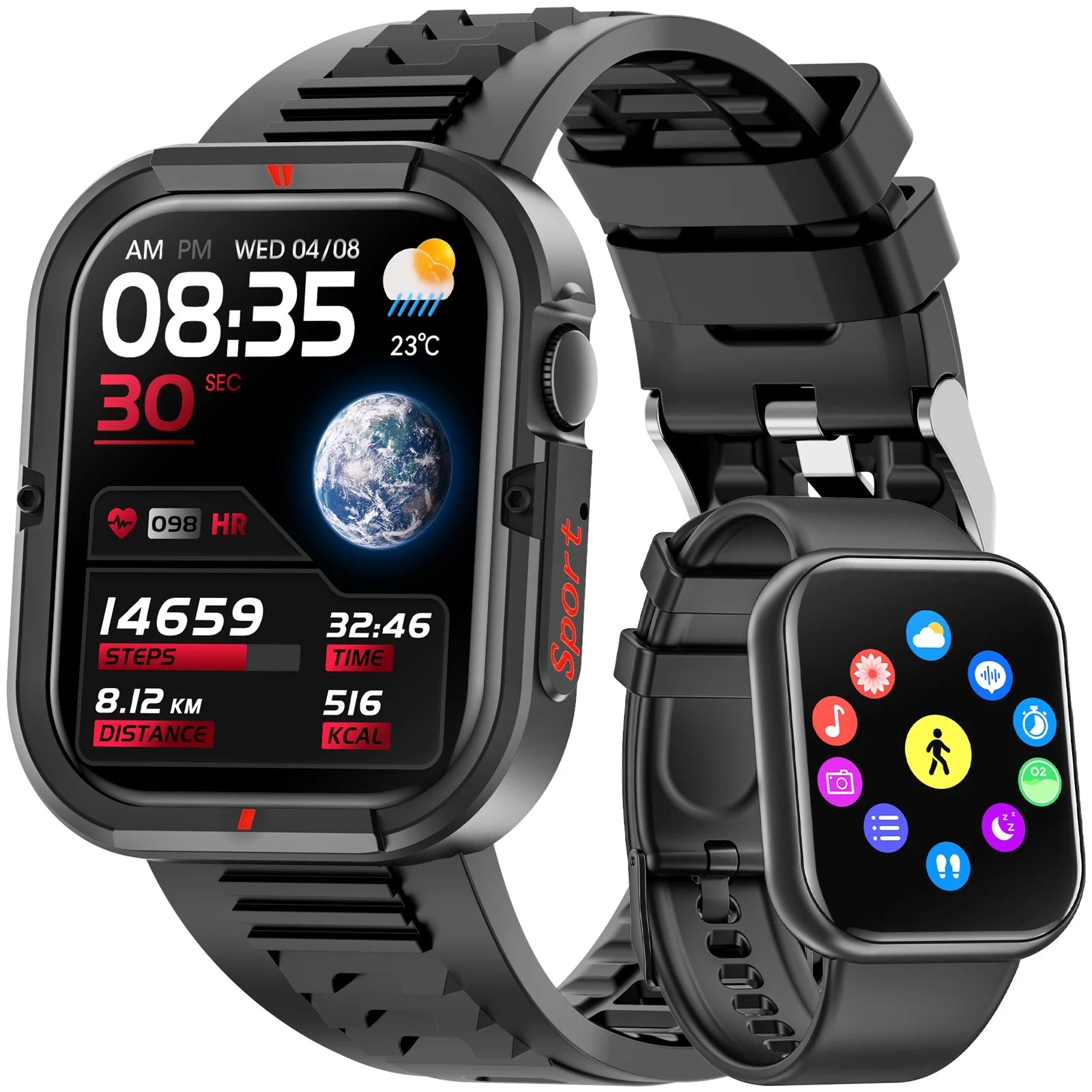 G20 Smart Watch for Men Women IP67 Waterproof Sports Smart Watch for Android Black