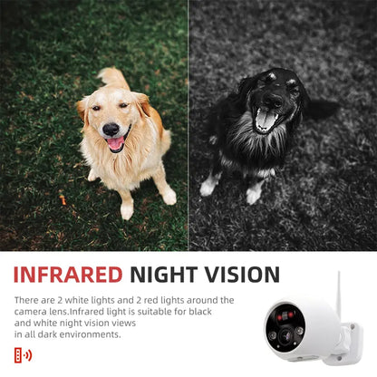 【Time-Limited Offer】Outdoor/Indoor Wireless Solar 4MP Wifi Home Security Camera, Tracking Alarm / HD Night Vision / Two-Way Talk / Person Detection / Record and Playback, Waterproof Lens with Power Supply Camera, Applications: Garden, Home, Garages, Pets