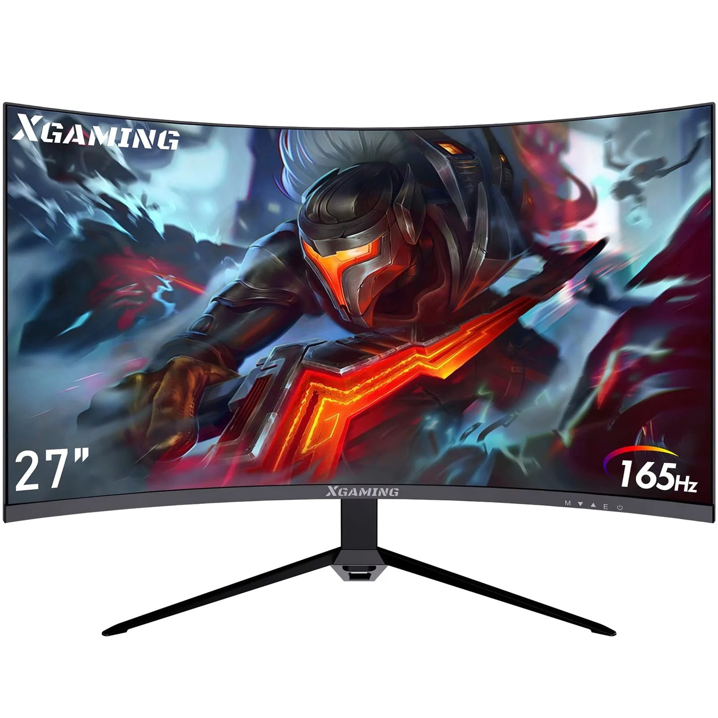 27-Inch 165Hz/144Hz Curved Gaming Monitor, Ultra Wide 16:9 1440P PC Monitor for Laptop with 2*Speakers, 1Ms AMD, QHD2K(2560 X 1440P) HDR Computer Monitor Support VESA, HDMI&DP, Metal Black