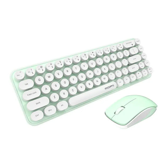 Mofii Chic Wireless Keyboard & Mouse Set, 2.4Ghz Connectivity round Keys Keyboard & Mouse Set, Perfect Gift for Students Office Worker, Keyboards & Mice Accessories, Gaming Accessories