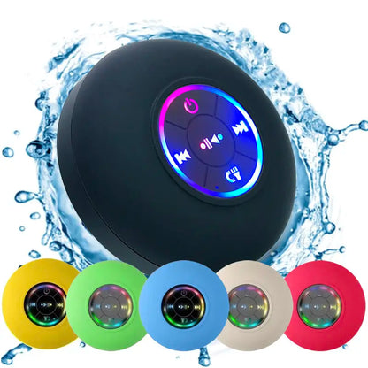 Waterproof Speaker, Portable, Bluetooth, RGB Light, Subwoofer, Rechargeable Wireless Colorful Speaker