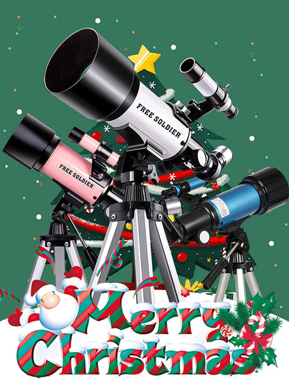 Telescope for Adults Astronomy Beginners - 70Mm Aperture and 400Mm Focal Length Professional Refractor Telescope with Remote Great Astronomy for Christmas with Package, Blue