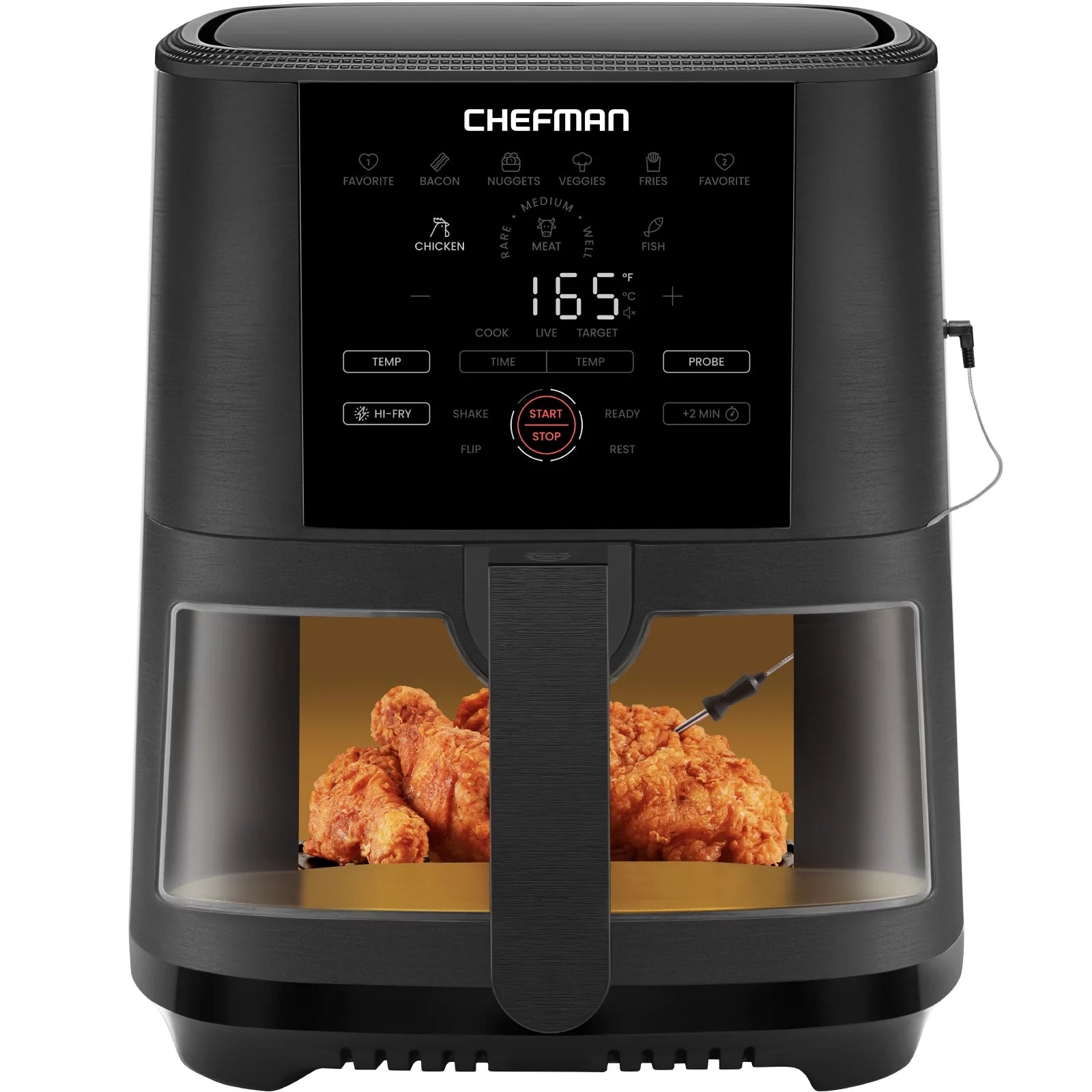 Air Fryer W/ Digital Touch Display, 5 Qt. Capacity, Windowed Basket - Black, New