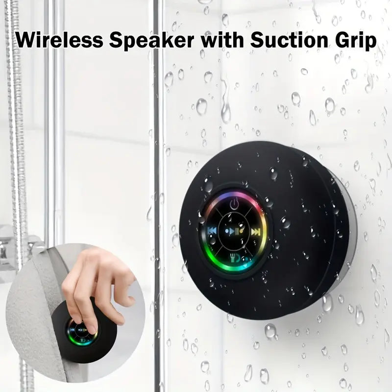 Waterproof Speaker, Portable, Bluetooth, RGB Light, Subwoofer, Rechargeable Wireless Colorful Speaker